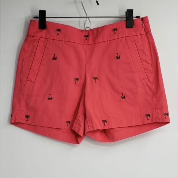 J. CREW womens 0 pink shorts with embroidered palms - Picture 1 of 4